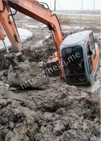 台湾花莲地震灾区挖掘机盗窃
